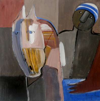 &quot;Cavaller&quot;, acrílico s / t, 50 x 50 cm.